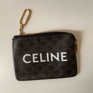 Celine Triomphe Canvas Logo Coin Pouch
